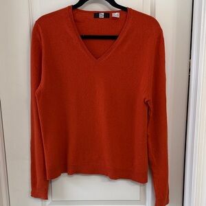Saks Fifth Avenue 100% Cashmere Orange Sweater